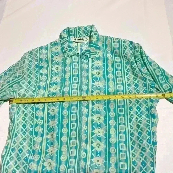 Vintage Teddi Graphic Aztec Geo Windbreaker Track Zip Front Jacket Womens XL - Picture 4 of 5